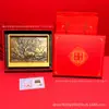 Escultura de bronce en relieve estilo chino "Fortuna Abundante Año Tras Año" de oro puro 999, decoración de mesa tridimensional, personalizable para venta al por mayor