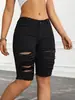 Pantalones cortos de mezclilla con borde crudo rasgado de almacén en el extranjero, populares en Shein, Amazon y Temu, exclusivamente para comercio exterior