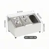 Bandeja de Porção de Aço Inoxidável Transfronteiriça Suporte para Condimentos Caixa de Molho para Cozinha Comercial Rack de Armazenamento Conjunto de Rack de Caixa de Geleia para Buffet
