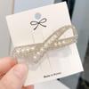 Celebridade da Internet Coreana Grampo de Cabelo Laço Strass para Mulheres Pérola Cristal Presilha Lateral Elegante Presilha Lateral Bico de Pato Acessórios de Cabelo Atacado