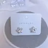 Conjunto de Joias para Orelha Exquisito Brilhante de Zircônia com Agulha de Prata Pequenos Brincos de Tarraxa, Luxo Leve Nicho Versátil Elegante Brincos do Dia a Dia