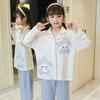Pijama Infantil 2023 Meninas Primavera e Outono Roupa de Casa Cartoon Kulomi Menina Pequena Bebê Algodão Puro Conjunto Estilo Ocidental