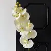 Orquídea Phalaenopsis artificial de 9 cabezas estilo francés, tacto de alta calidad, flor artificial para decoración del hogar, flor artificial de calidad de exportación