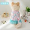 Novo Vestido Floral de Princesa para Cão Pequeno Saia Suspensório para Gato e Cão Roupas Frescas de Primavera e Verão Fabricante de Suprimentos para Animais de Estimação