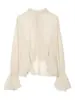 Top de manga larga con cuello redondo semitransparente, estilo europeo y americano en capas para mujer marca Z, popular en Aliexpress, Decoración de moda transfronteriza, Color albaricoque Za