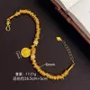 Pulseira de Cobre Banhado a Ouro Trevo de Quatro Folhas para Mulheres com Design Único, Anel de Corrida Ovo de Pombo Diamante Branco Pulseira de Bolha