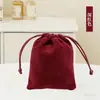 Bolsa de flanela para armazenamento de joias, bolsa de bolso para pacote, impressão direta de fábrica, logotipo, cordão, bolsa de armazenamento para fone de ouvido