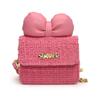 Nuevo bolso de mujer con lazo que cambia de color, bonito mini bolso cuadrado con cadena para niña, accesorios de princesa, cartera pequeña