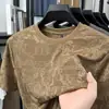 Nova Camiseta Masculina de Tricô de Seda Gelada Europeia de Verão para Jovens, Slim Fit, Manga Curta, Camiseta Básica Fina
