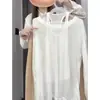 Blusa Protectora Solar Conjunto Holgado de Dos Piezas Camiseta Casual Ligera de Hombro Verano Transpirable Camisola Interior Chaleco para Mujer