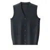Chaleco de punto con cuello en V para hombre de mediana edad, Otoño e Invierno, sin mangas, top para hombre, chaleco cálido engrosado, Caballero de negocios