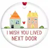 Decorações de Natal Transfronteiriças Pingente Redondo de Acrílico com Saudações Decorações para Árvore de Natal de Casa e Quintal