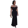 C7660 Transfronterizo Aliexpress Amazon Moda Europea y Americana para Mujer Sexy Color Sólido Malla Tubo Vestido Bodycon