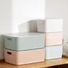 Caja de almacenamiento de escritorio para artículos varios caja de almacenamiento de bocadillos caja para mascarillas con tapa cesta de almacenamiento cosméticos caja pequeña nórdica