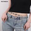 Você tem um envelope vermelho surpresa para ser premiado com corrente de cintura de prata antiga de moda europeia e americana, cinto feminino retrô de metal com strass
