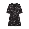 Ropa europea y americana transfronteriza para mujer, moda de venta caliente en AliExpress, vestido europeo y americano transfronterizo con estampado en V que ciñe la cintura