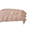 Combina artículos individuales de grado A, 100% algodón, tejido, algodón cepillado, juego de ropa de cama de cuatro piezas de color liso, que incluye una sábana bajera sencilla, una funda de edredón y fundas de almohada