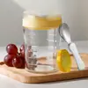 Copo de Vidro Transparente para Aveia com Tampa, Copo Selado para Café da Manhã, Pote Mason, Copo Grande para Salada Doméstico, Copo para Iogurte Atacado