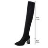2025 Exportación Talla Grande Otoño e Invierno Nuevas Botas Ajustadas Botas Altas para Mujer por Encima de la Rodilla Botas Elásticas Botas de Punto