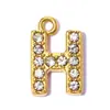 Pingente de Aço Inoxidável com 26 Letras Inglesas Cravejadas de Diamante DIY para Mulheres A-Z Brincos Pulseira Colar Pingente de Joia em Aço Titânio