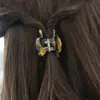 Pinza para el pelo de verano 2025 para mujer, pinza de garra para el pelo de medio moño, pinza para el pelo trenzada versátil con estampado de leopardo de acetato, accesorio para el pelo fresco y versátil