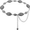 Nuevo cinturón cruzado para mujer, elegante y con estilo, estilo vintage con cadena decorativa metálica tallada, accesorio para mujer en stock