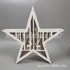 Luz LED de Estrela Cadente de Cinco Pontas Decoração de Rena de Natal em Madeira