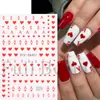 Nuevas pegatinas de arte de uñas transfronterizas ins corazón rojo cartas de póker A Día de San Valentín corazón de póker pegatinas adhesivas para uñas