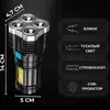 Nova lanterna LED S03 quad-core luz forte com luz lateral COB iluminação externa grande alcance tiro longo lâmpada de mão tubo