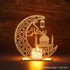 Nuevas Artesanías de Oriente Medio Portavelas de Luna y Estrella de Madera Adornos Artesanías Ambiente Festivo Decoración del Hogar
