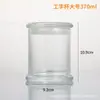 Copo de vela transparente de fábrica com tampa copo em formato de I direto porta-velas de vidro para vela de aromaterapia porta-velas de vidro de diâmetro grande