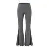 Conjunto Estilo Puro Desejo: Colete de Gola Alta Cincha-Cintura, Cardigã de Manga Longa, Saia Bodycon com Fenda e Calça Flare com Cintura Virada