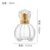 Frasco criativo para decant de perfume em formato de abóbora, frasco transparente de vidro de alta estética com tampa de encaixe, atacado de frascos vazios com spray para perfume