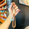 Direto da Fábrica Estilo Simples Corda Trançada Feita à Mão Bloqueio de Cores Cordão Chaveiro Capa de Celular Alça de Mão Portátil DIY Estilo Moderno