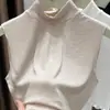 Algodón de Ramio Tejido Suave y Ceroso con Nudos Falsos en el Cuello Todo-en-uno para Mujer de Gama Alta Elegante Base Negra
