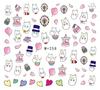 Desenho Animado Nova Marca d'Água Adesivos Nail Art E-commerce Transfronteiriço Nail Art Marca d'Água Desenho Animado Menina Bonita Fofos Adesivos Nail Art