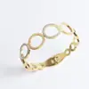 Pulseira de Aço Titânio de Alta Qualidade Anel Círculo Geométrico Pulseira com Diamante Moda Primavera Nova Europeia e Americana Atacado Banhado a Ouro 18K