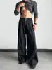 Calça Jeans Flare Boca de Sino Preta Estilo Retrô Americano Calça Casual de Primavera e Outono para Casal Calça Flare Solta Versátil