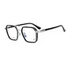 Armazones de Titanio Puro para Gafas de Hombre, Mismo Estilo que William Chan, Personalidad Retro Marco Grande con Doble Varilla y Bordes Anchos, Adecuado para Miopía Alta, Unisex