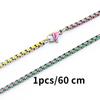 Collar de perlas cuadradas de acero inoxidable, cadena de clavícula DIY para hombres y mujeres de Europa y América, cadena de accesorios colgantes básicos de tendencia de personalidad