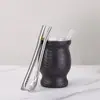 Venta Caliente Transfronteriza Taza para Yerba Mate de Acero Inoxidable 304 de 8 oz, Taza para Yerba Mate Argentina, Taza Mini Calabaza con Bombilla y Cuchara