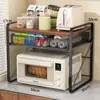 Prateleira Multifuncional para Micro-ondas Doméstico Rack de Armazenamento Combinado para Fogão de Arroz e Forno de Bancada de Cozinha