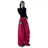 Calças de moletom xadrez patchwork estilo retrô americano para mulheres, em estoque, outono, caimento solto, modeladoras, perna larga fluida com cordão, calças esportivas casuais