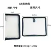 Bolsa de Almacenamiento Transparente de Sarja A6 Pegatina de Película Cortada Bolsa de Almacenamiento de Pegatinas Material para Diario Personal Color Sólido Simple Fresco Estuche para Lápices Gran Capacidad