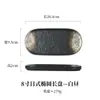 Atacado de fábrica placa de sushi de pedra cerâmica japonesa oval longa placa de churrasco bandeja simples placa de sobremesa atacado