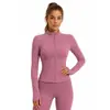 Nuevo Cárdigan de Punto Transfronterizo Cuello Alto Chaqueta Deportiva para Mujer Otoño Invierno Alta Elasticidad Secado Rápido Corte Ajustado Ropa de Yoga Tacto de Alta Gama