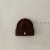 Gorro de Lana para Niños Otoño e Invierno Letras Pequeñas de Moda Color Sólido Gorro de Punto para Niños y Niñas Gorro de Invierno Tejido para Bebé
