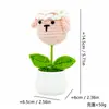 Cabeza de Animal Tejida a Crochet Hecha a Mano Planta en Maceta Cabeza de Oso Cabeza de Cerdo Cabeza de Mickey y Minnie Dibujos Animados Creativos Adornos de Escritorio