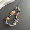 Estilo Ins Lindo y Versátil Pulsera Marrón de Estrella Gato Kt Colgante para Funda de Teléfono Correa para Cámara CCD