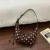 Bolsa de Axila de Bolinhas Feminina 2026 Nova de Verão Retrô de Alta Qualidade com Alça Única Grande Capacidade Transversal Bolsa Dumpling